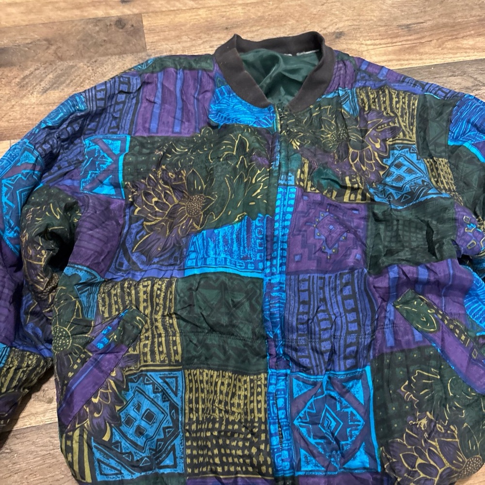 Patchwork Bomber Jacket - Multicolor - image 2